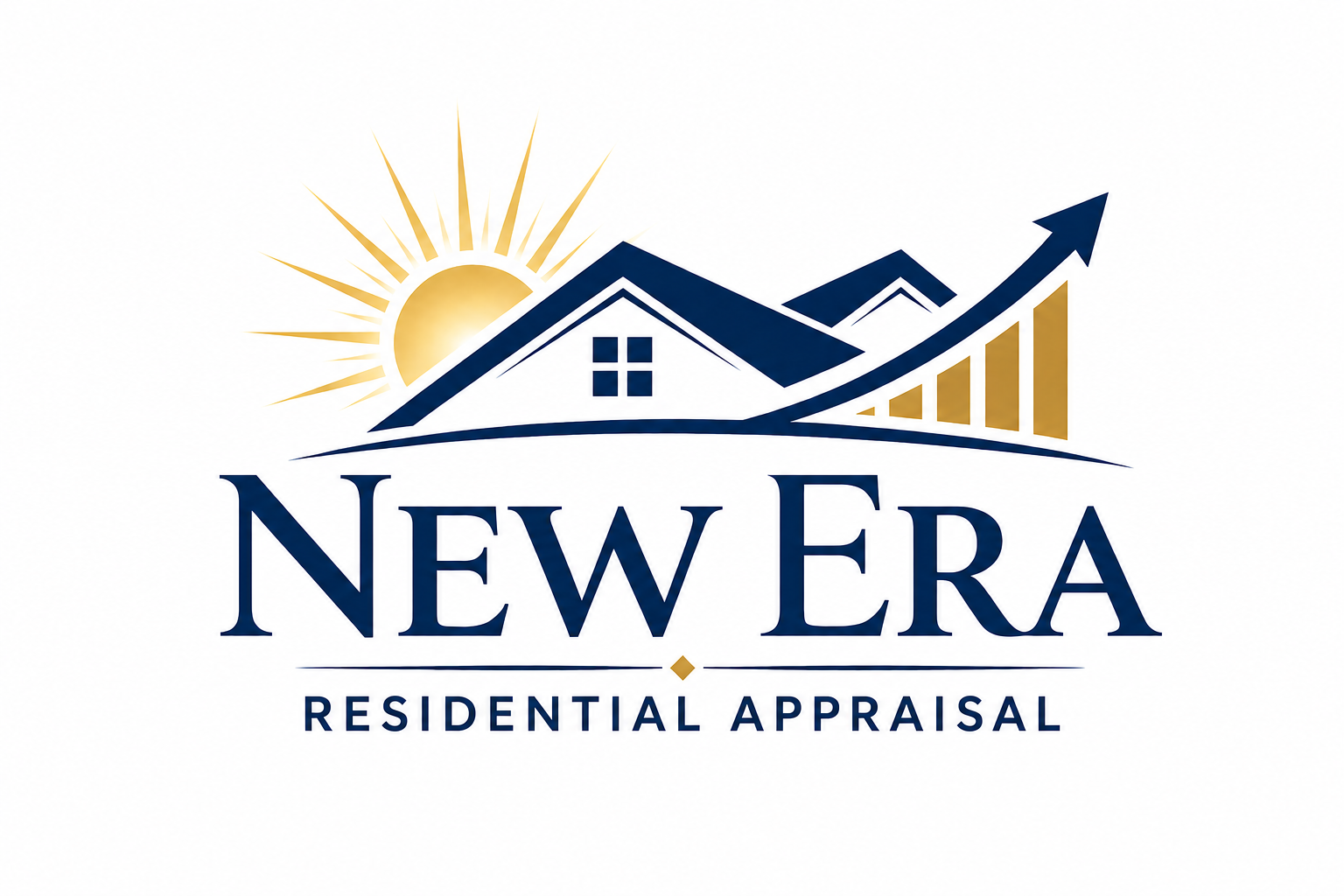 The image features a logo for "New Era Residential Appraisal" with a sun, house, and bar graph.